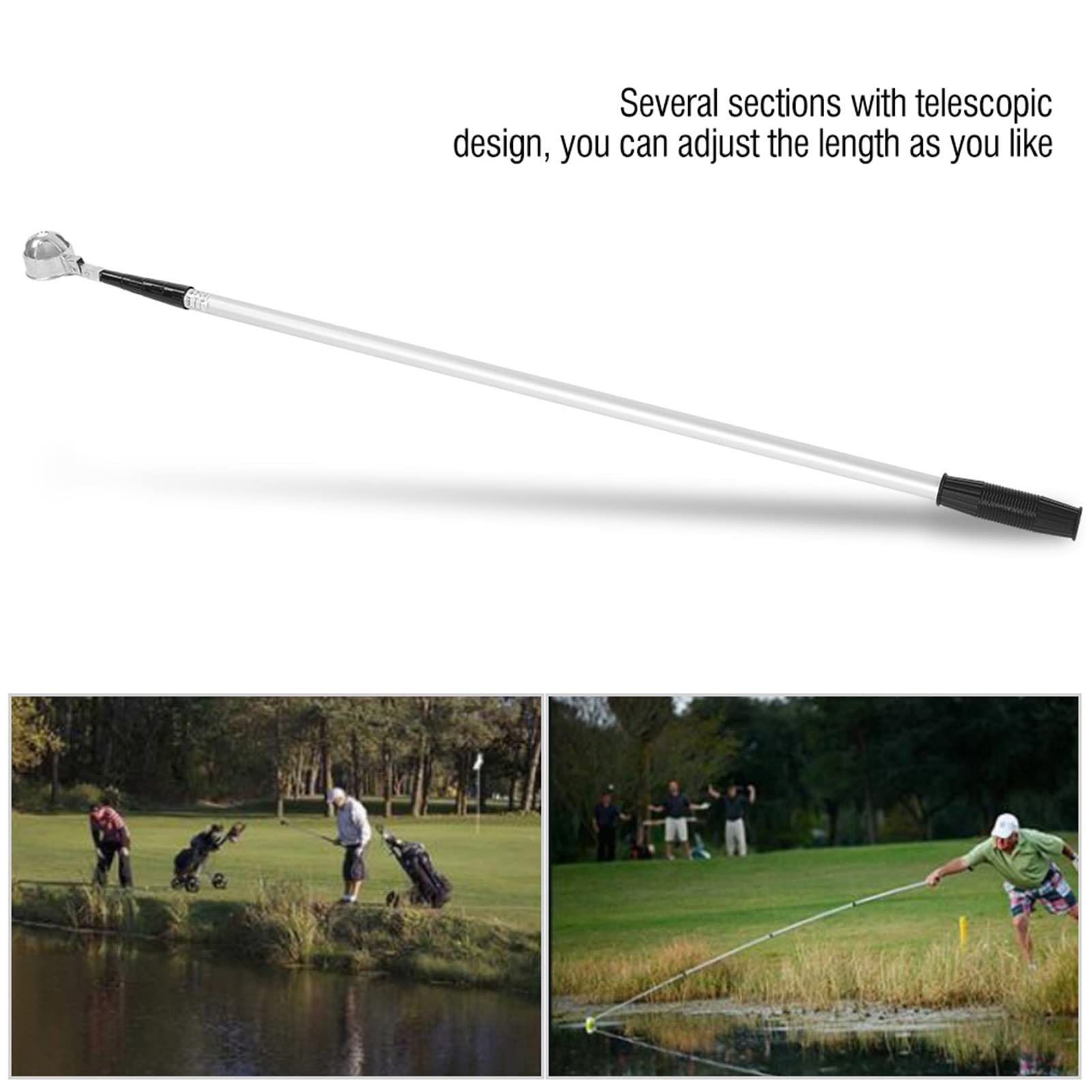 Agatige Retriever per Palline da Golf, Recuperatore per Palline da Golf in Lega di Alluminio Telescopico per Strumento Ventosa per Raccogliere Palline da Golf