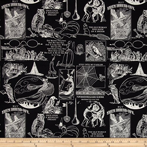 Sew Scary Small Halloween Motifs Black Fabric