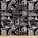 Sew Scary Small Halloween Motifs Black Fabric By The Yard
