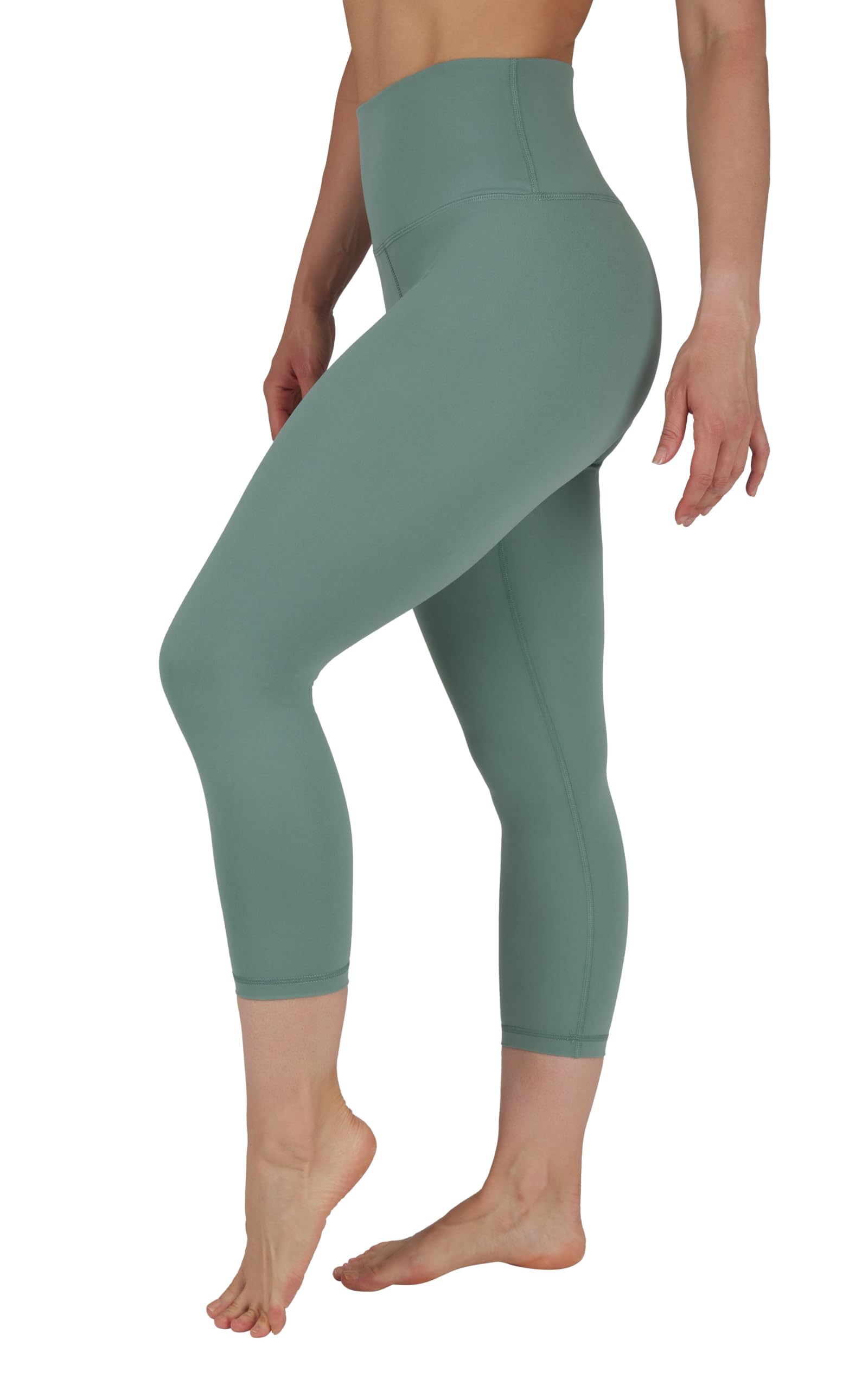 Yogalicious Women's Chinois Green Lux High Waist Buttery Soft Lightweight Capri Leggings High Rise Workout Yoga Pants For Xl