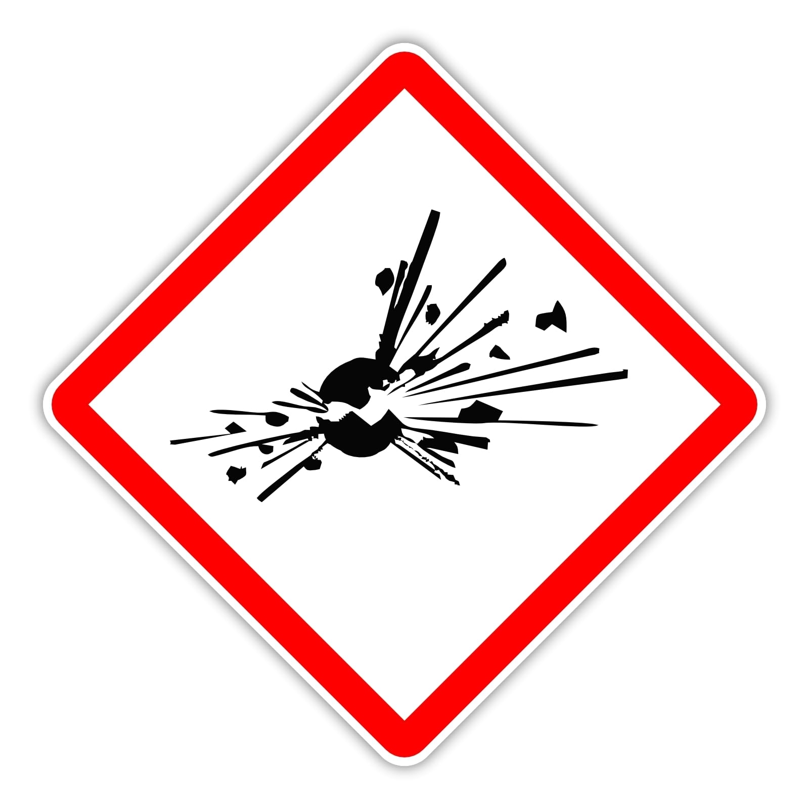 1 x H30E Explosive Sticker Health and Safety Sign COSHH External Self Adhesive Label Warning Explosives 100mm
