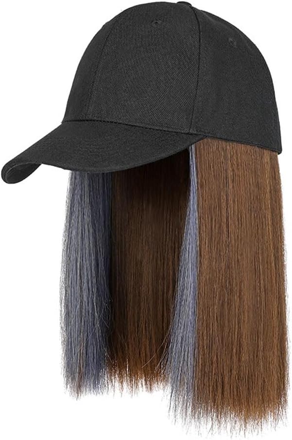 EARSHOT Wig Cap Wig Cap Baseball Cap Wig Cap Adjustable Wig Cap Fashionable Natural Realistic Wig with Hood Headband Wig Human Hair (Color : C)