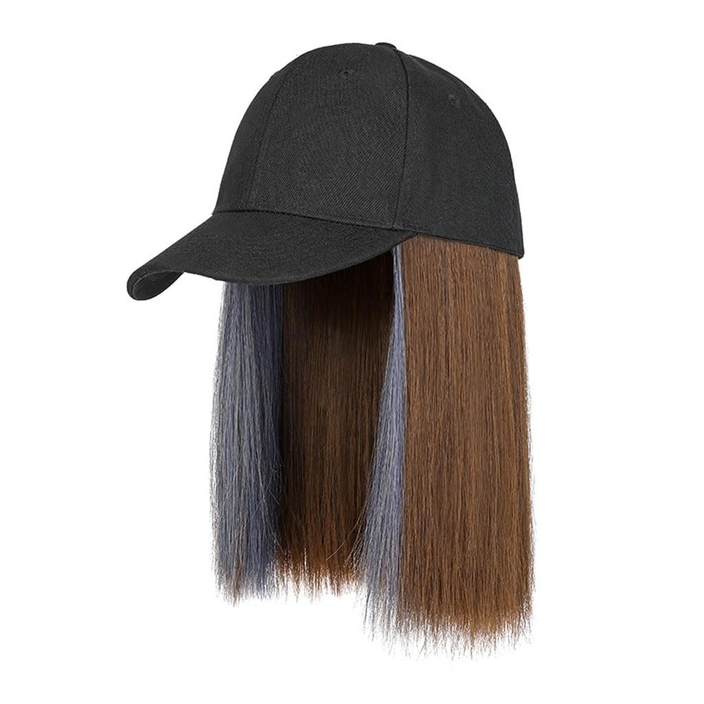 Hat Wig Wig Cap Baseball Cap Wig Cap Adjustable Wig Cap Fashionable Natural Realistic Wig With Hood Hat Wigs For Women (Color : C)