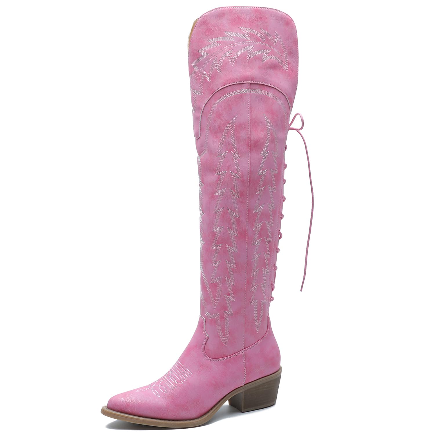 GLOBALWIN Women's Cowboy Western Fashion Over The Knee Thigh High Cowgirl Boots Low Heel