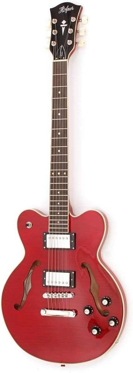 Hofner Verythin Standard Small Body Semi Hollow Transparent Red