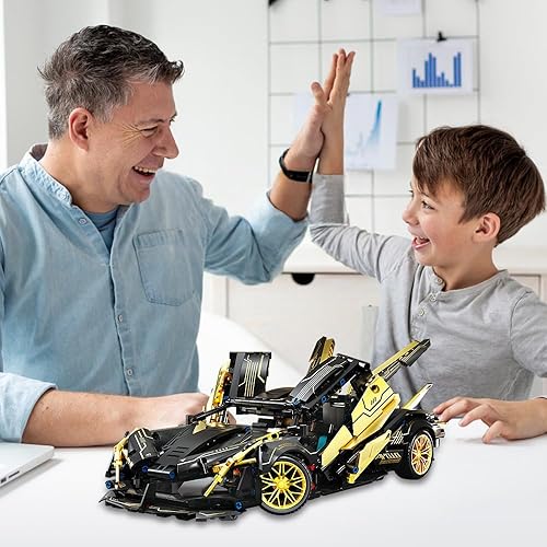 Miniatura 7 de Juguetes de bloques de construcción de autos deportivos, escala 114, juego de construcción de modelos de autos de carreras para adultos, regalos de