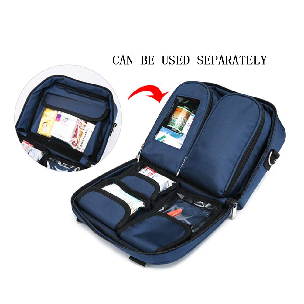 Kit di pronto soccorso impermeabile, compatto per la sopravvivenza dell'insulina con celle frigorifere con scomparti etichettati per casa, posto di lavoro, auto, roulotte, viaggi, campeggio, escu
