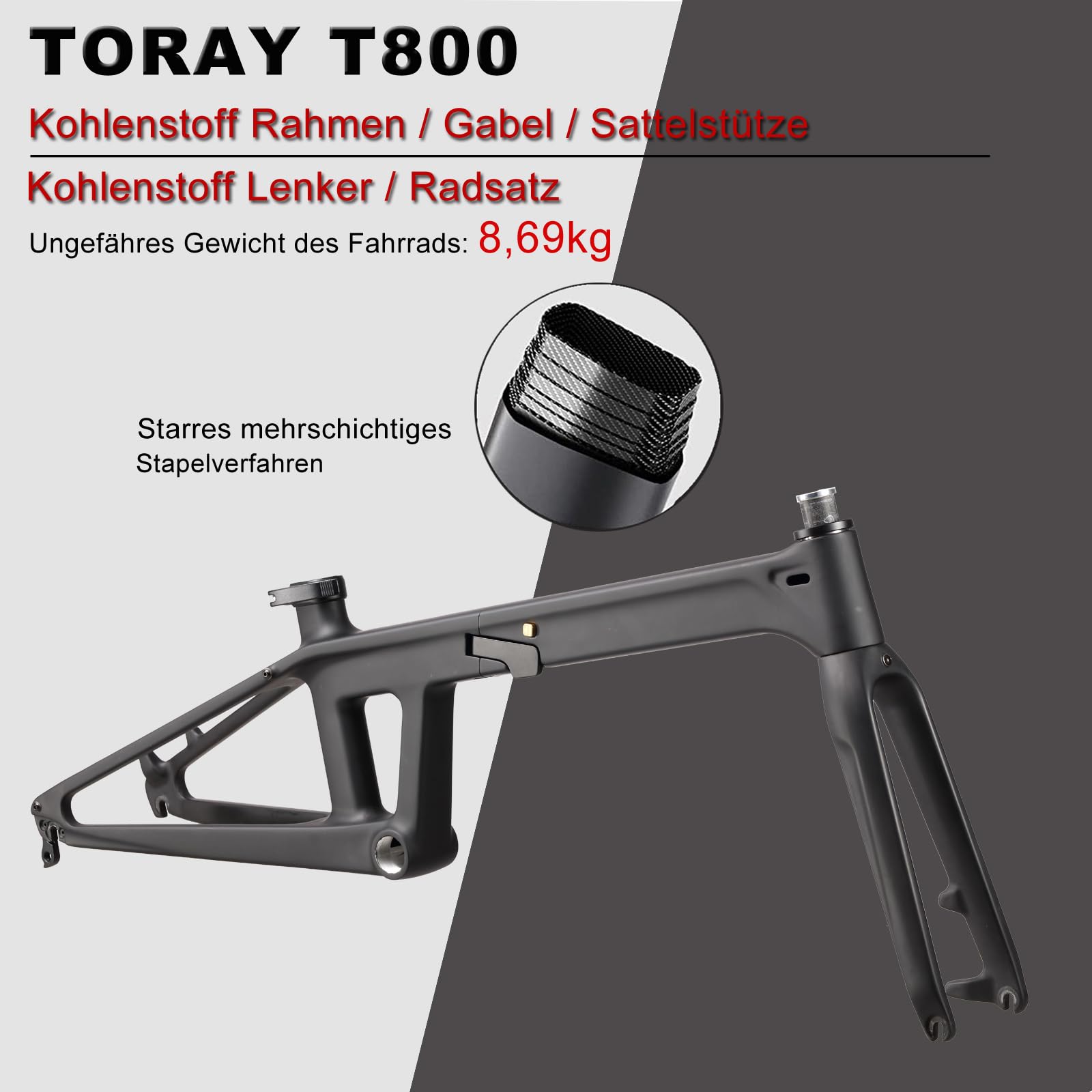 KABON Voll Carbon Faltrad, Leichtes 20 Zoll Carbonfaser Rahmen Klapprad mit 11 Gang Hydraulische Scheibenbremse Fahrrad mit Carbon Laufradsatz für Unisex-Erwachsene