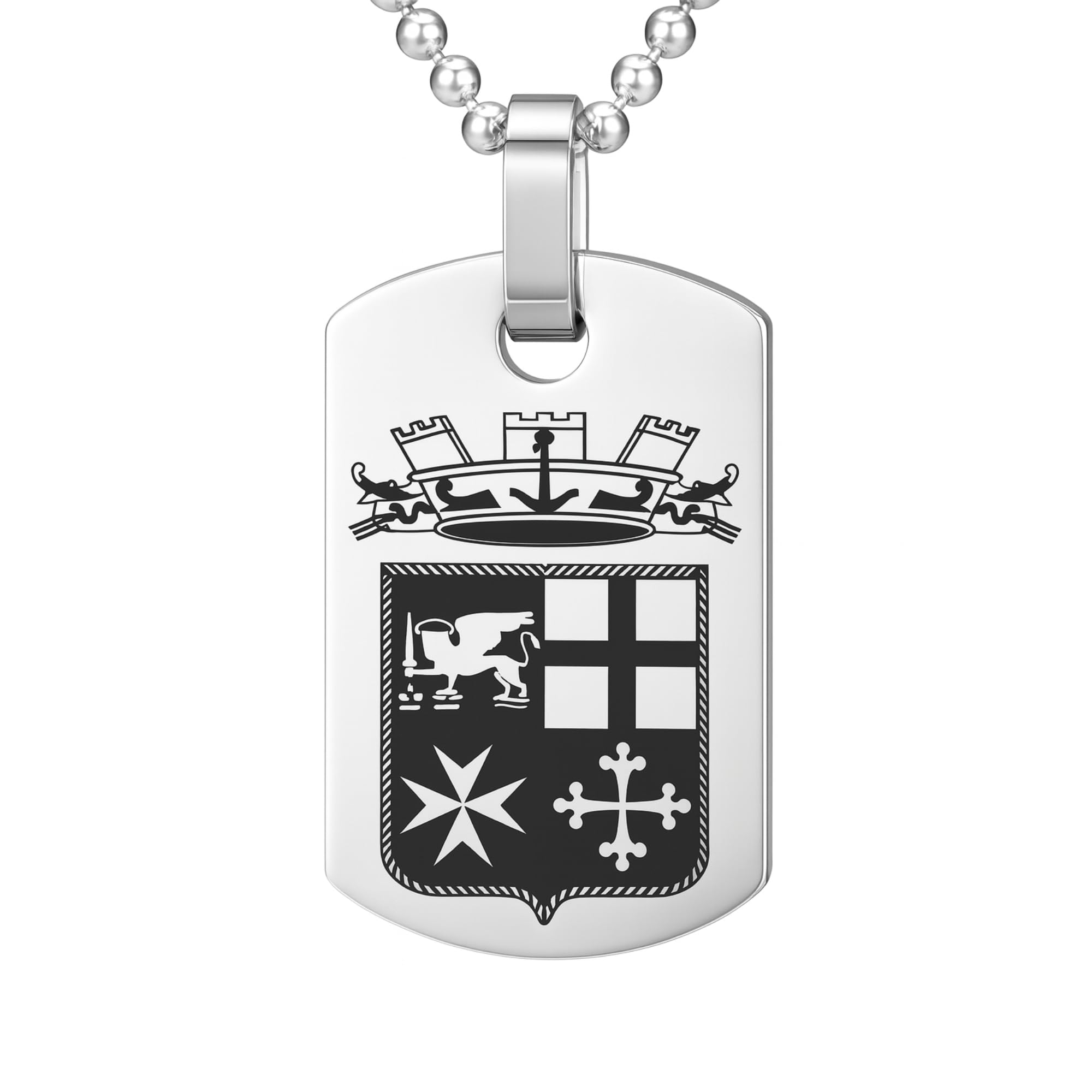 Collana Marina Militare Uomo Donna in Acciaio Inox | Simbolo Marina | Girocollo Catena Resistente Antiallergica | Gioiello Nautico Regalo Perfetto cll0761