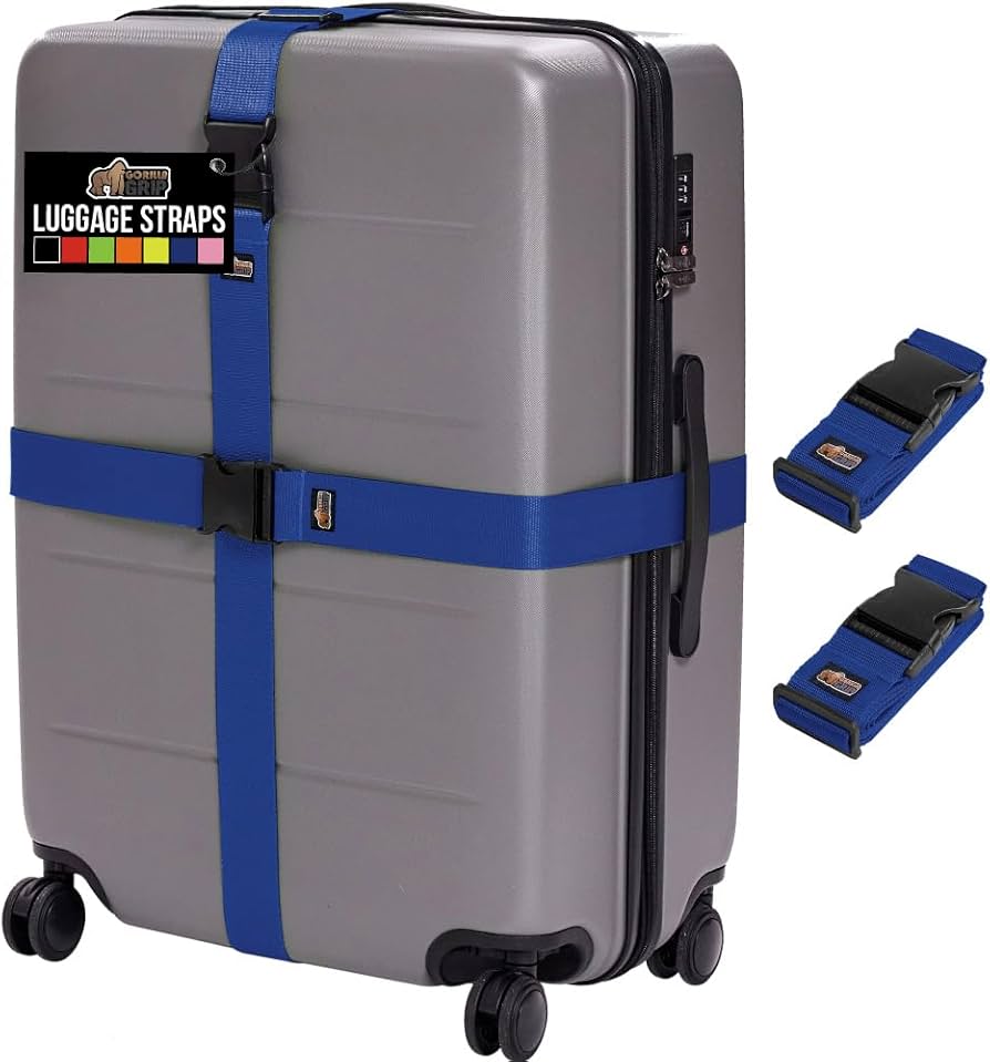 OR GLORY バックル Amazon.com: GORILLA GRIP Heavy Duty Adjustable Luggage Straps for