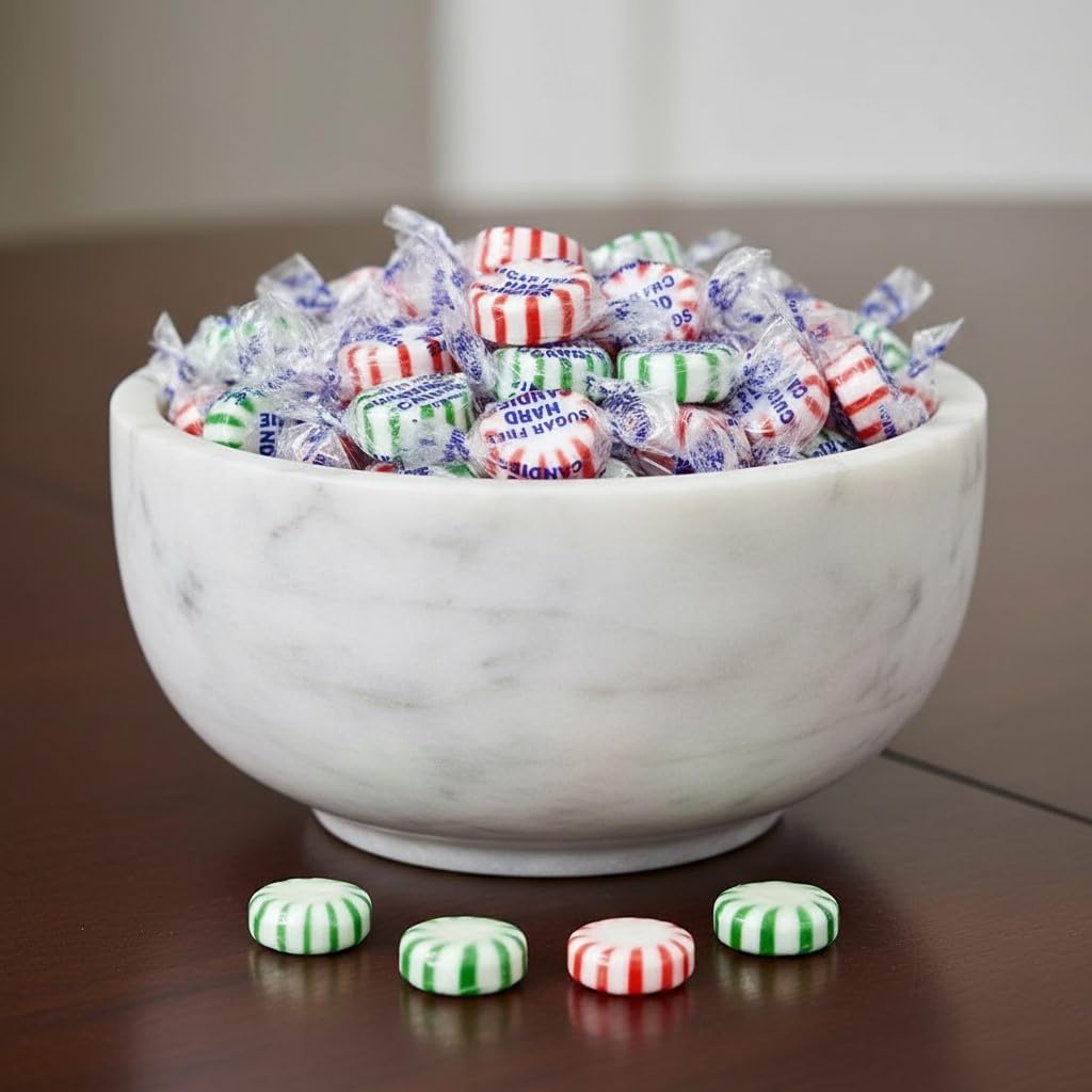 SweetGourmet Sugar-Free Christmas Mix Hard Candy, Peppermint and Spearmint Starlights, Individually Wrapped, 3 Pound Bag