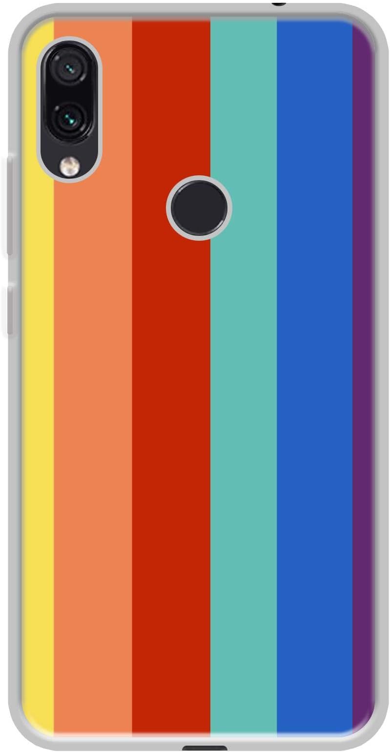 Casotec Rainbow Colors Design Printed Silicon Soft TPU Back Case Cover for Mi Redmi Note 7 / Note 7 Pro/Note 7S