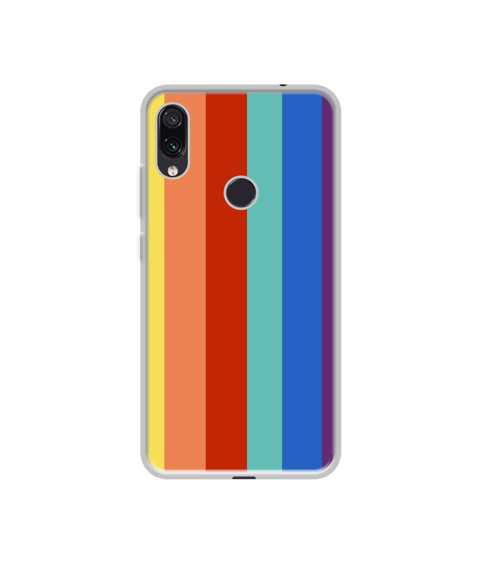 Casotec Rainbow Colors Design Printed Silicon Soft TPU Back Case Cover for Mi Redmi Note 7 / Note 7 Pro/Note 7S
