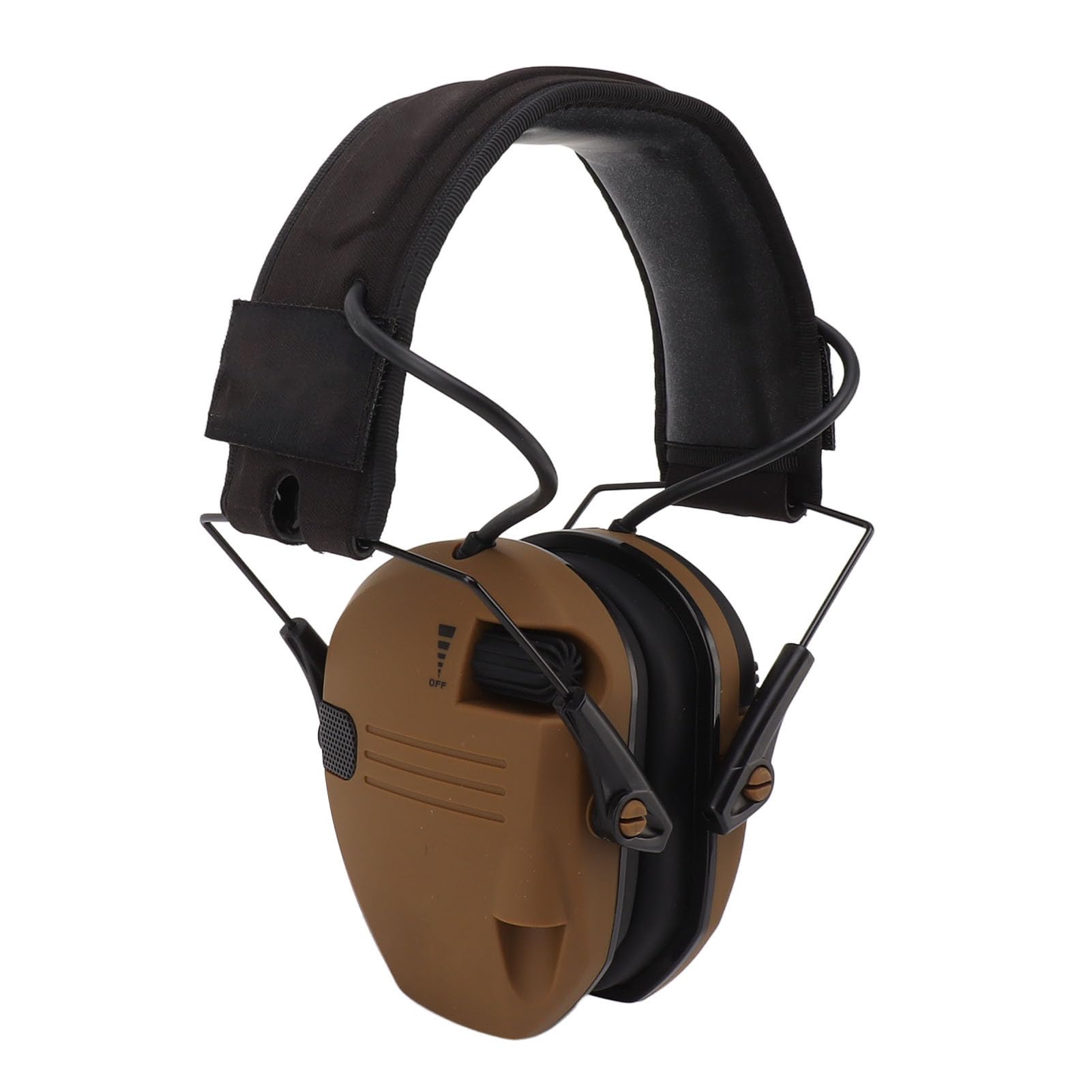 Haofy Protección Auditiva Electrónica con Micrófono Direccional Amplificación de Sonido de 82 DB Diseño ABS Plegable para Campo de Tiro, Trabajo Al Aire Libre, Almacenamiento Compacto (Caqui)