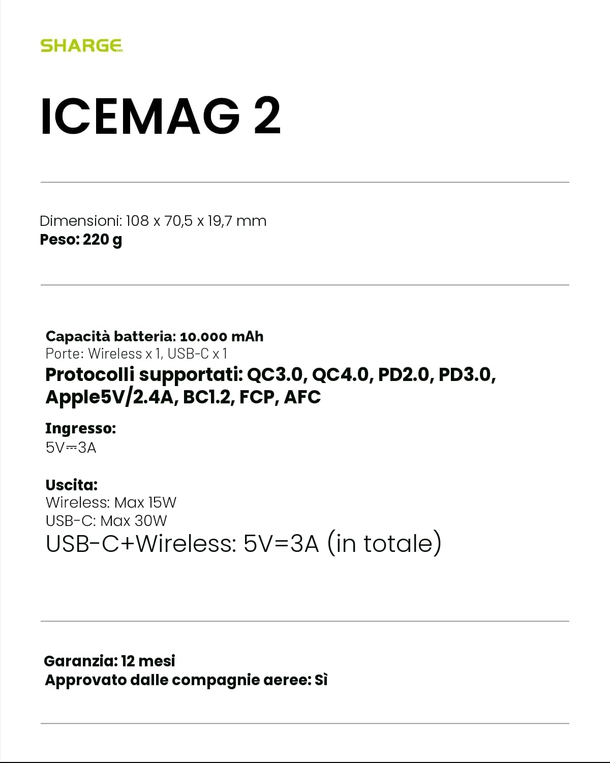 SHARGE ICEMAG 2 Powerbank 10000mAh MagSafe, Qi2 15W Externe Batterie | Ladegerät mit Aktivkühlung, Externe Batterie mit Transparentem Klappständer, Tragbares Ladegerät für iPhone 16/15/14 Serie