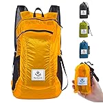 4Monster Hiking Daypack,Water Resistant Lightweight Packable Backpack for Travel Camping Outdoor (A-orange, 16L)