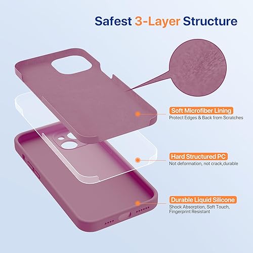 Miniatura 857 de Miracase - Funda diseñada para iPhone 11 con protector de pantalla, funda de goma de silicona líquida, protección total contra caídas y a prueba