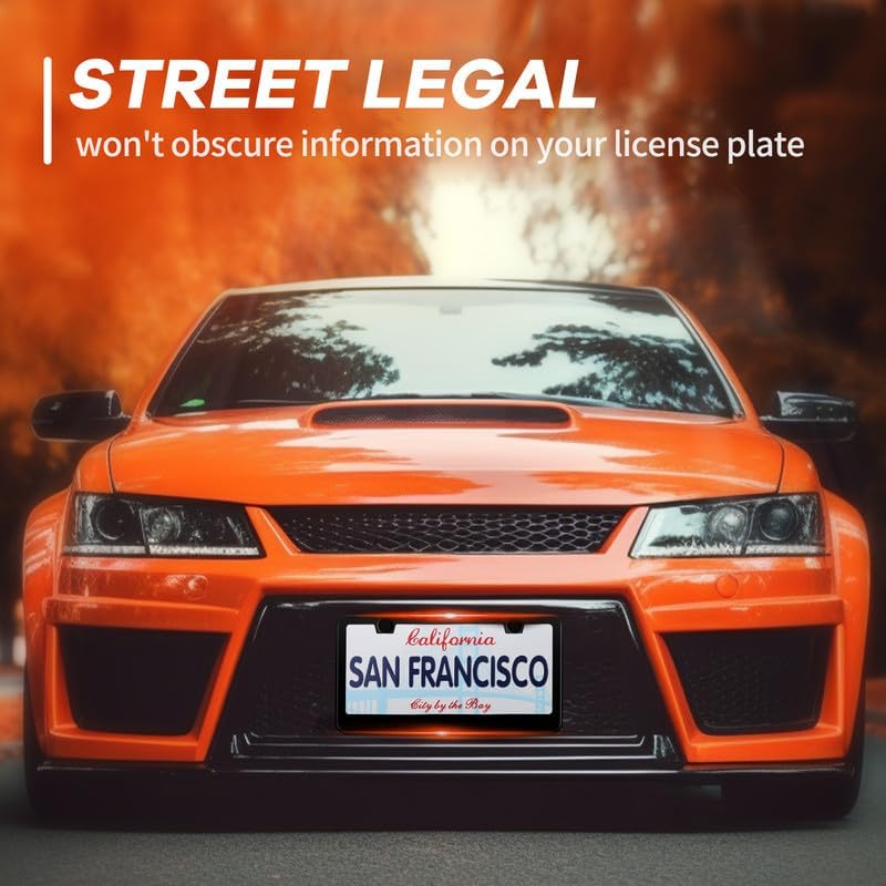 Miniatura 4 de HOTOR Marcos negros para matrícula, paquete de 2, soportes de matrícula de acero inoxidable inoxidables, kit de montaje de placa frontal bien