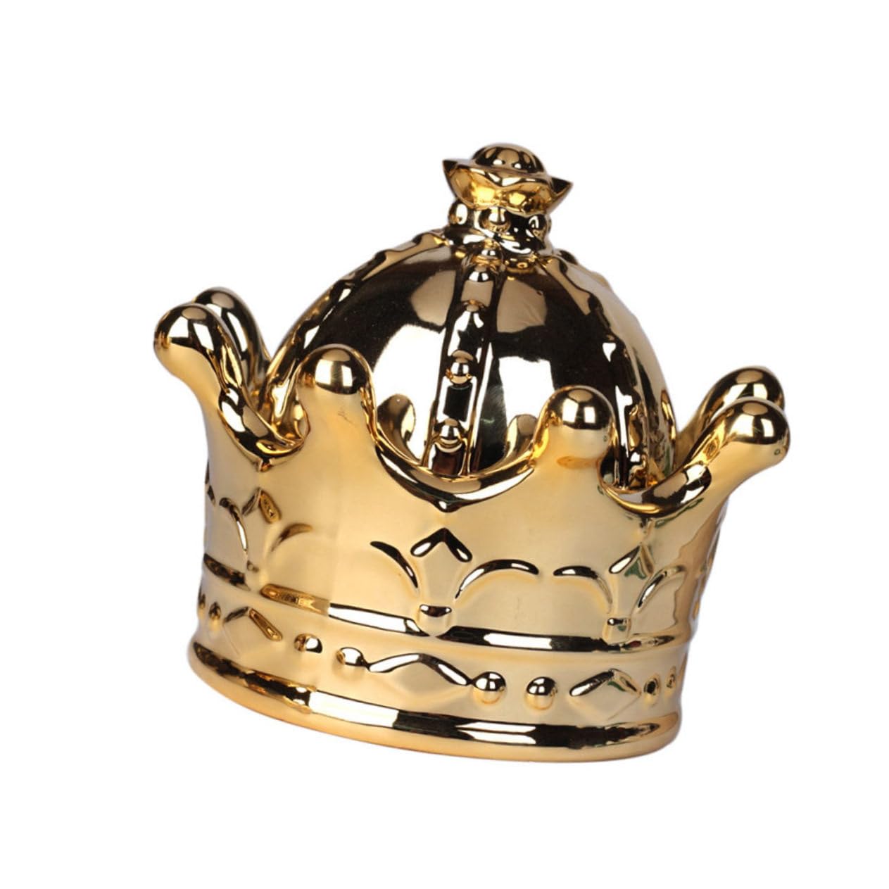 Portagioie in Porcellana Bianca Oro, Contenitore Ceramico Compatto | Anelli e Orecchini, 1 Pezzo, da Armadio o Cassetto, Design Raffinato per Donne e Ragazze