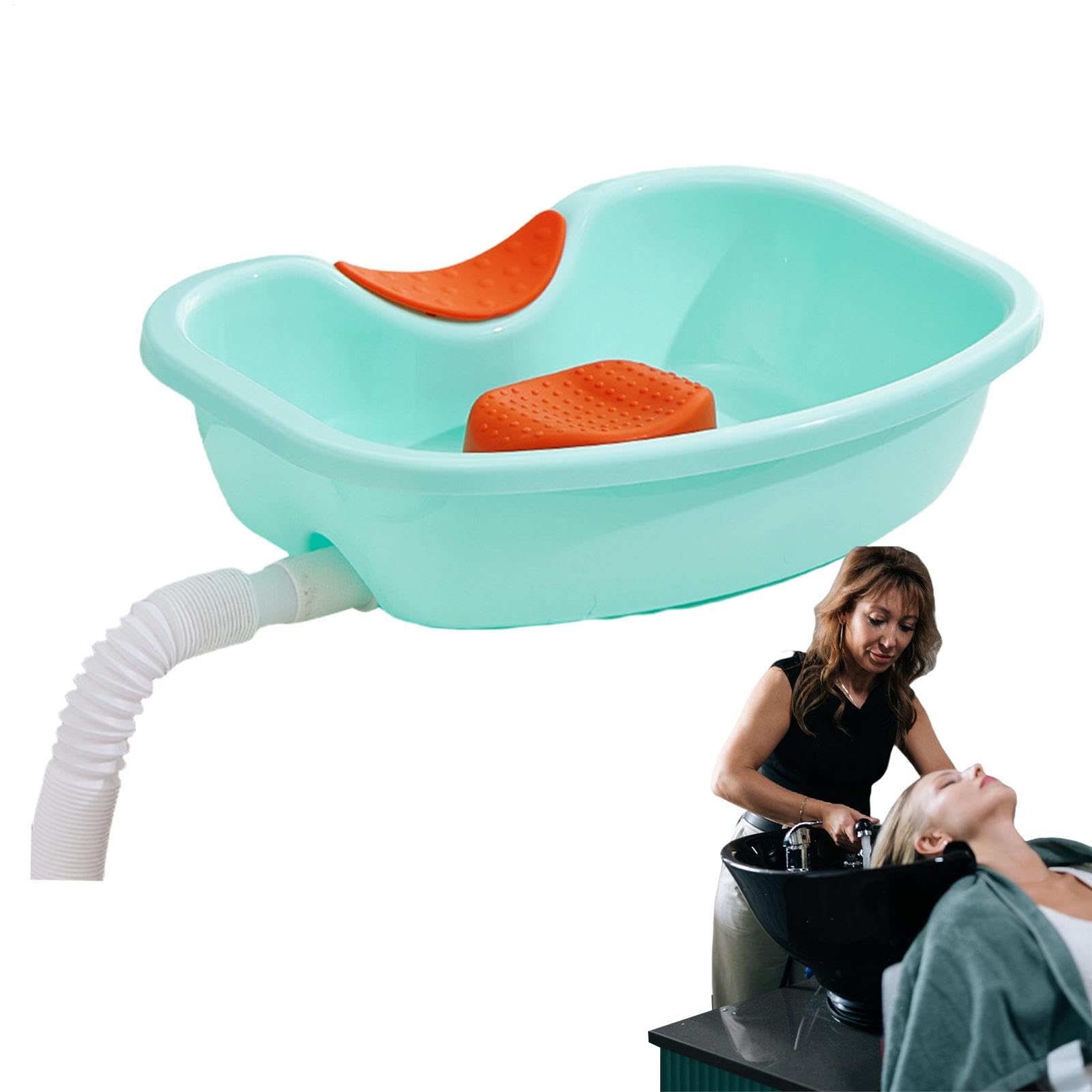 Bol de shampooing portable au lit avec tuyau de vidange pour lavage des cheveux à domicile