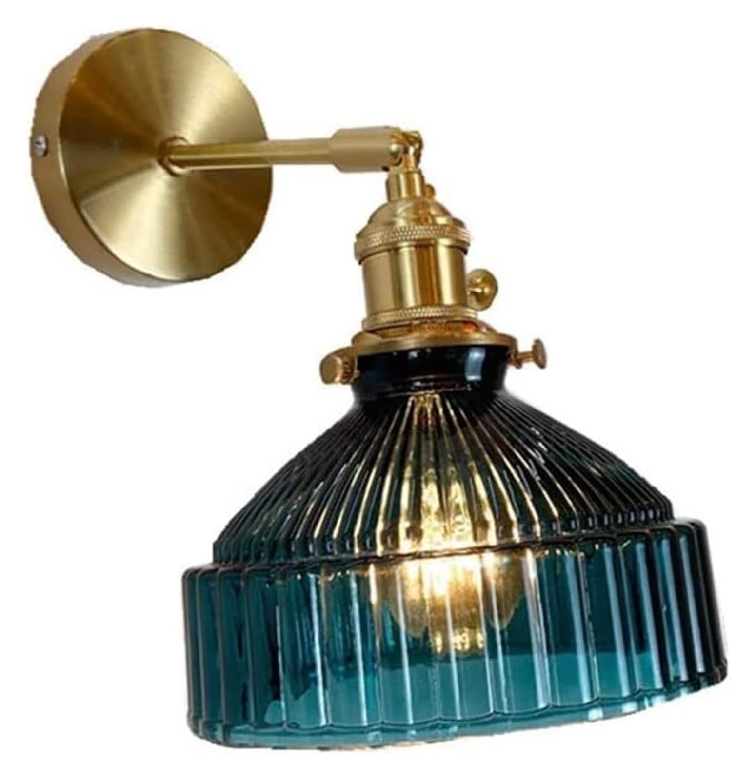 HPTHLY Wall Lamp Green Glass Lampshade Brass Indoor Hall Bedroom Corridor Wall Lights Wall Mount Sconce Fixture For Corridor Balcony Aisle Bedroom Bedside,Cr