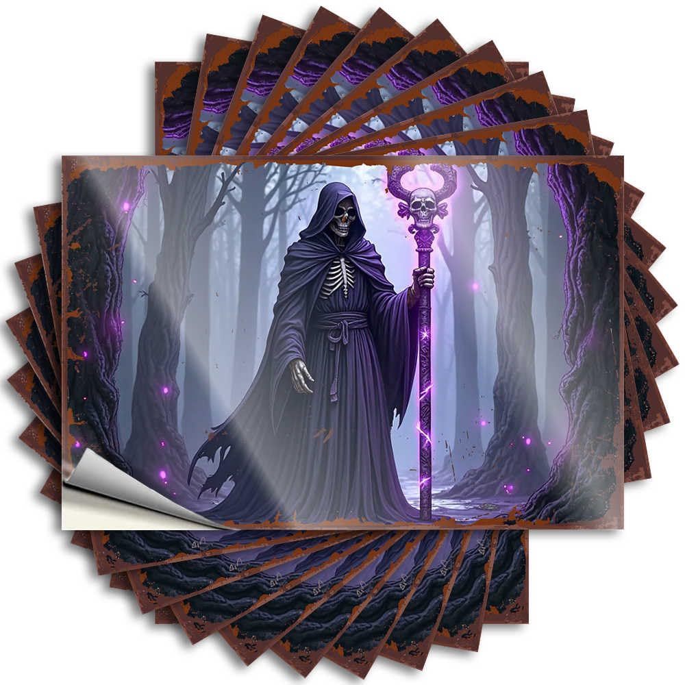Sticker New Custom Stickers, Helmet Waterproof Dark Wizard with Staff in Enchanted Forest for Hydro Flask | Bookish Vinyl Decals for Motorcycle Holiday Gift(12X18CM)