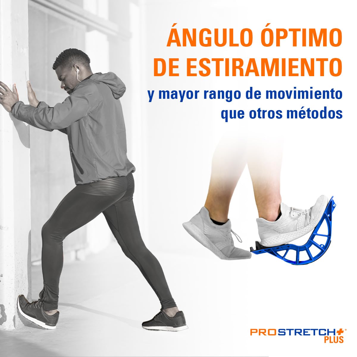ProStretch – Dispositivo de Estiramiento Plus para Pantorrillas y Pies – Alivia la Fascitis Plantar, Tendinitis del Tendón de Aquiles – Soporte de Pie y Reposapiés Ajustable – Plantar Fasciitis