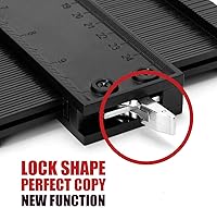 Vista 3 de Saker Herramienta de perfil de medidor de contorno de 10 pulgadas y 15 pulgadas, bloqueo ajustable, copia con precisión de forma irregular