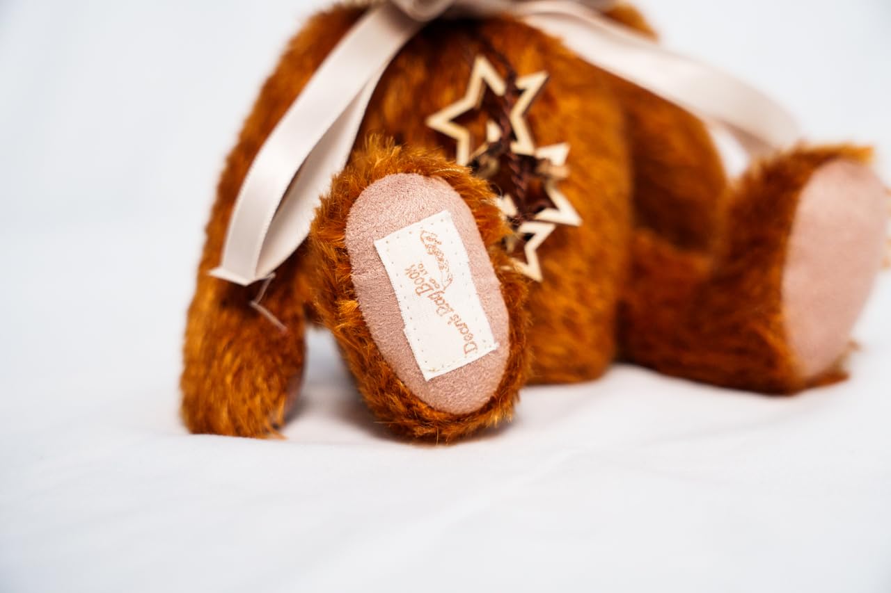 CLEMENS Mohair kolekcjonerski Dean's - miś Teddy Zimti 23 cm | Najdelikatniejszy moher | Elegancki i nostalgiczny | Zaprojektowany z sercem | 5-krotnie odwrócony | w zestawie paszport kolekcjonerski