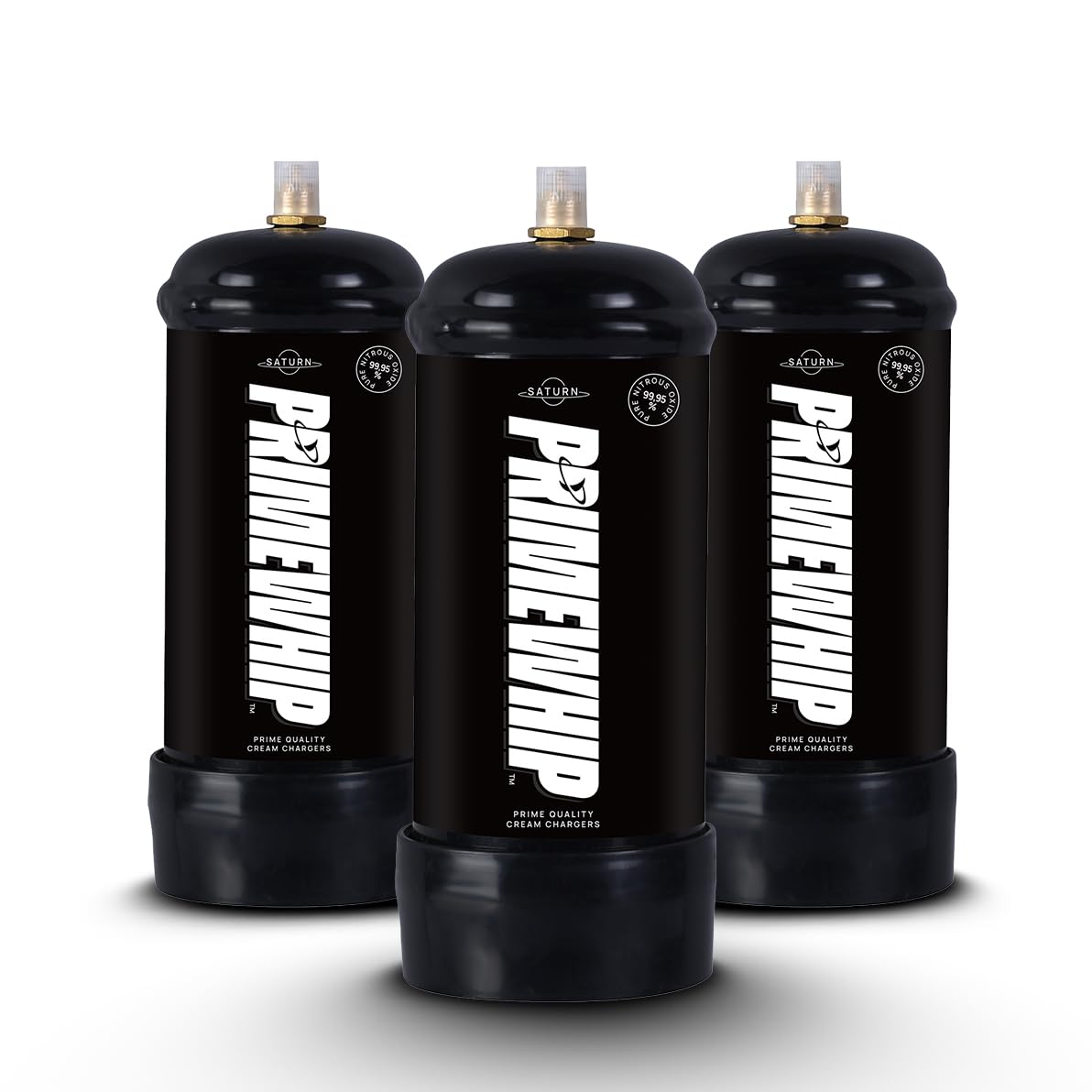 Prime Whip 320G Saturn - The Ultimate Whip It Tank - Food Grade 99.95% Pure N2O for any Whipped Cream Dispenser – (3 Nitrous Oxide Tanks)