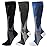 ZFiSt 3 Pair Sport Compression Socks Men Women, Compression Stocking Nurse Socks for Edema Travel(Black+blue+grey,XXL)