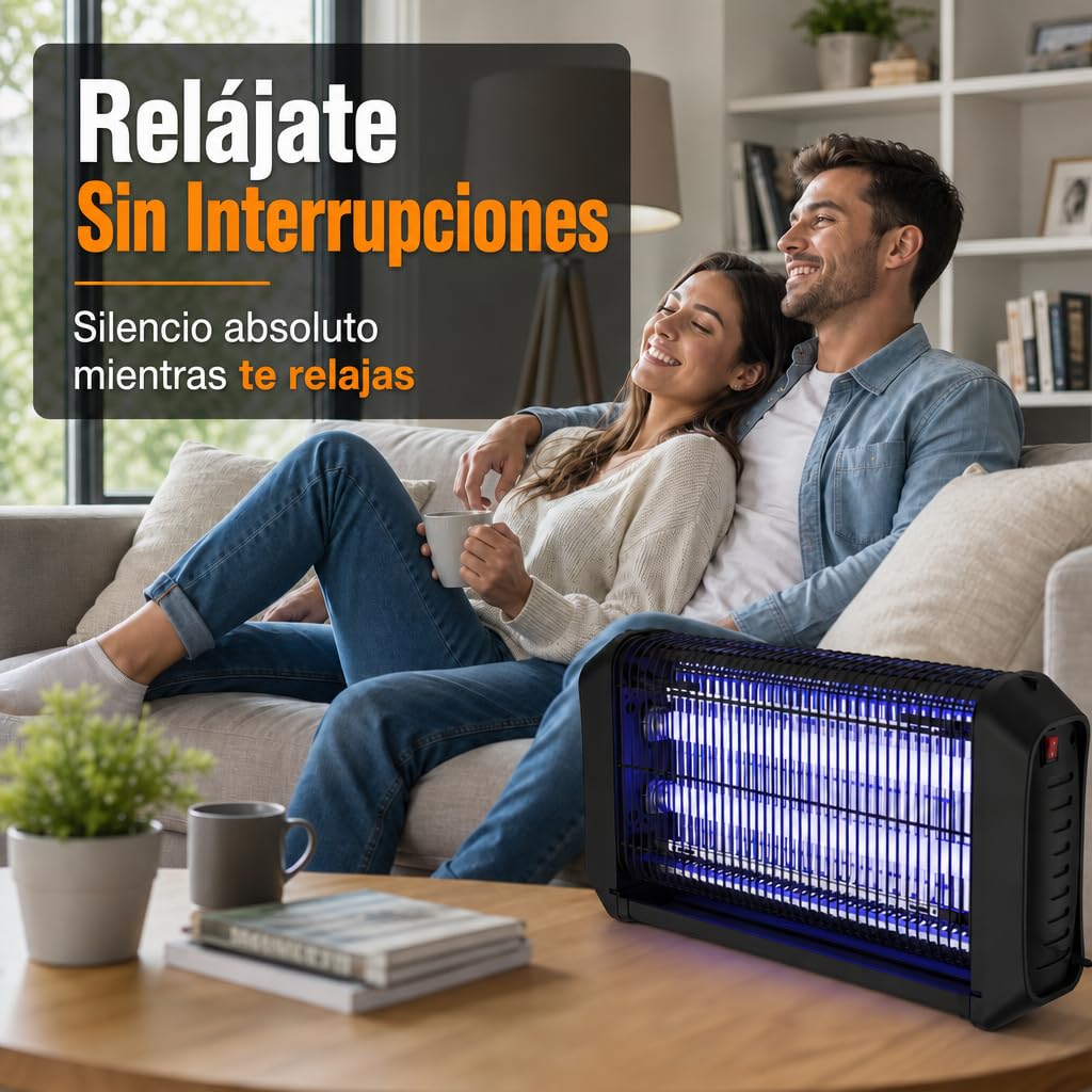 Sogo Lámpara Antimosquitos LED 4 W para hasta 60 m² - Mata Mosquitos Eléctrico Silencioso y Eficiente - Mata Insectos Eléctrico para Interior y Exterior Cubierto con Alta Seguridad