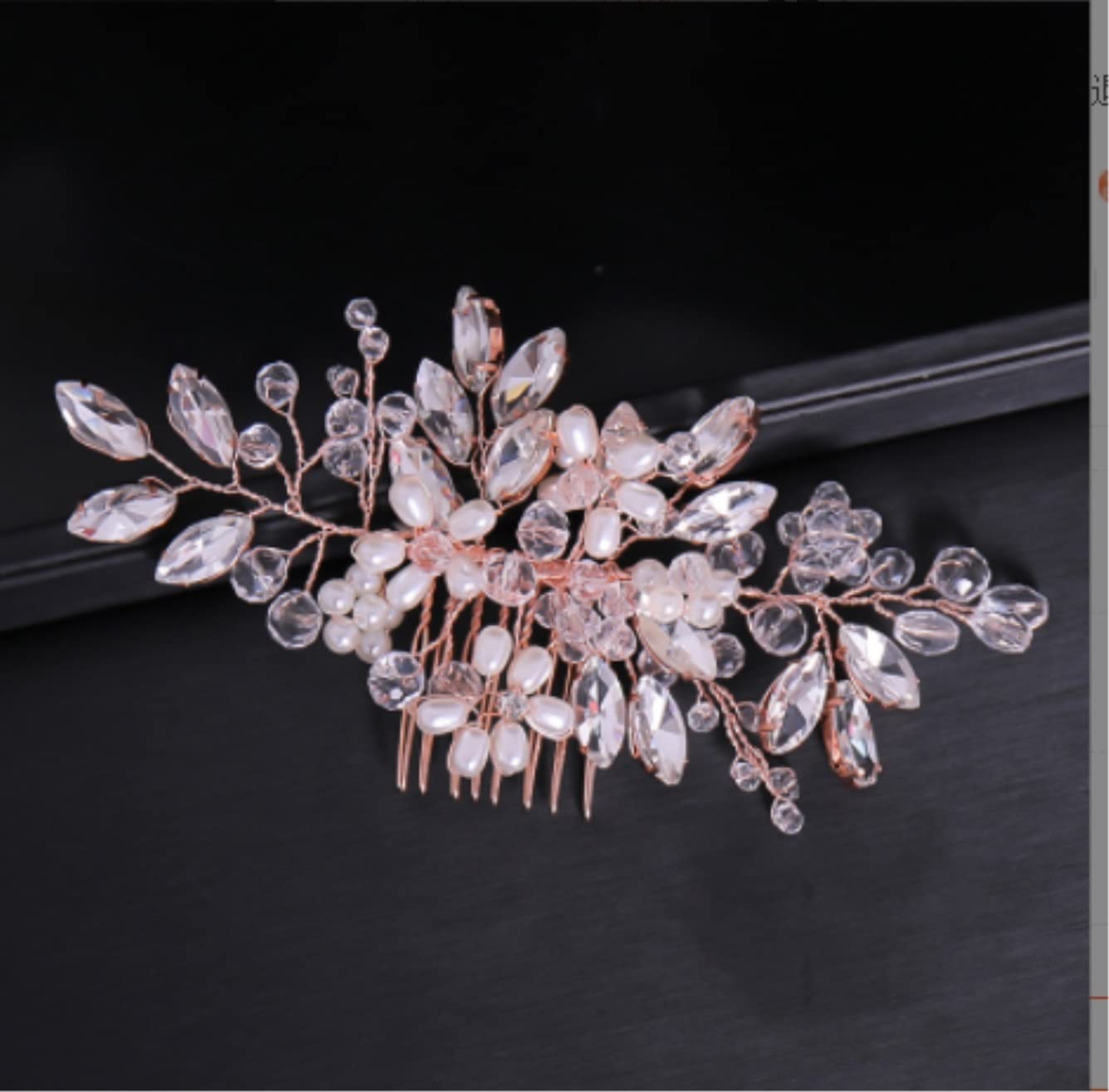Grzebienie Boczne Grzebień do Włosów Wesele Kryształowe grzebienie do włosów Rhinestone perłowy grzebień do włosów dla panny młodej kobiety biżuteria do włosów ślubne akcesoria do włosów dla panny mło