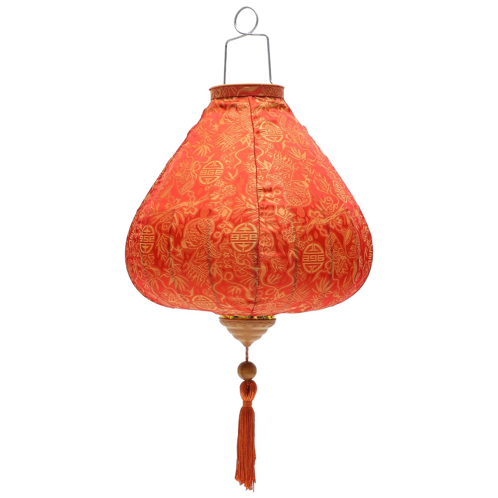 Lanterne d'automne orange en tissu et métal suspendue style antique VILLCASE