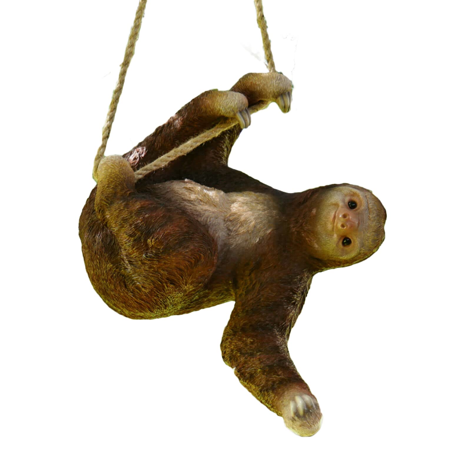 Darthome Brown Hanging Sloth Sculpture Large Tree Outdoor Climbing Garden Tree Ornament Decor
