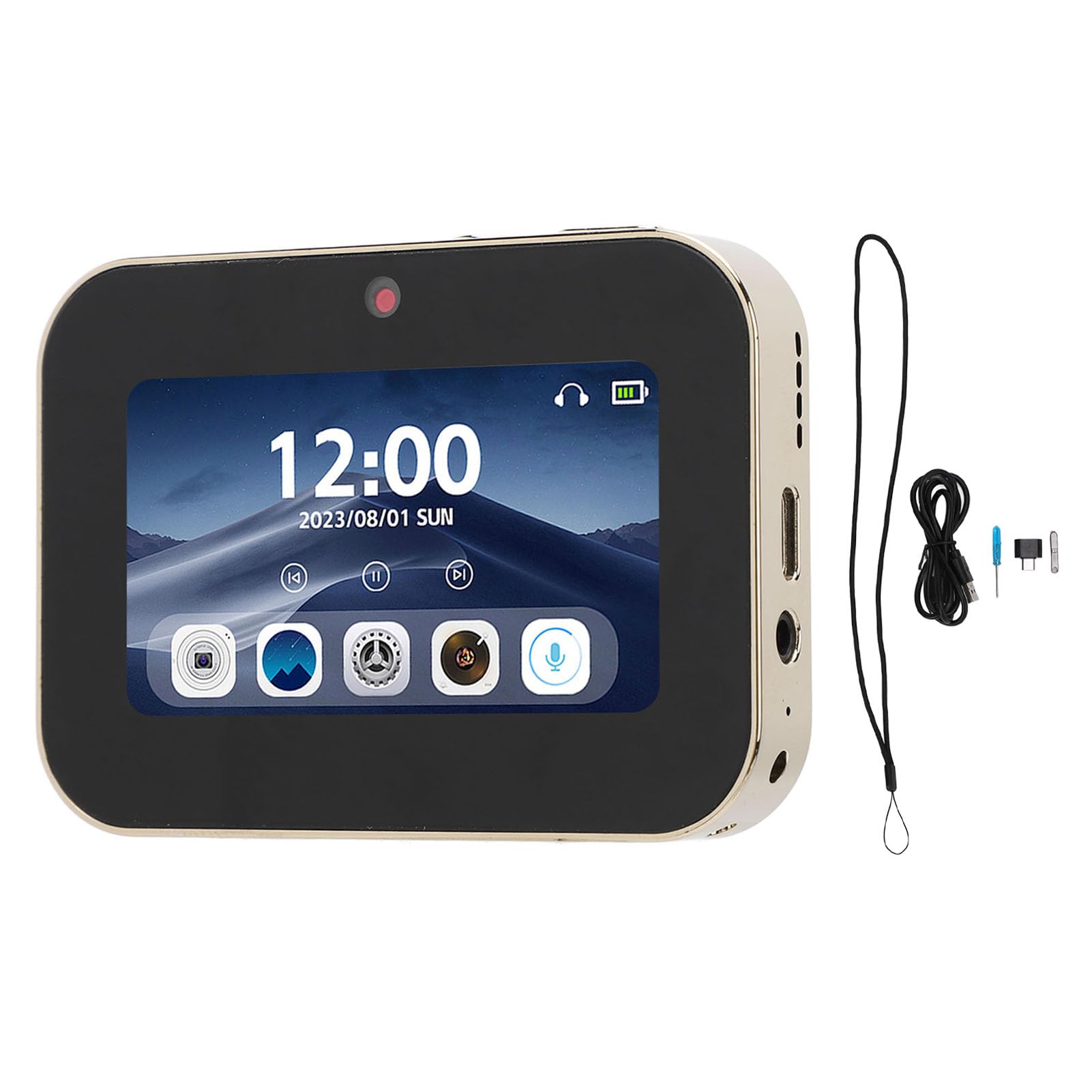 Aparat Cyfrowy 4K, Aparat Dziecięcy z 3-calowym Ekranem Dotykowym, Kompaktowy Aparat 64 MP z 10-krotnym Zoomem i Kątem 120°, Odtwarzacz Filmów i Muzyki, Przenośny Aparat dla (GOLD)