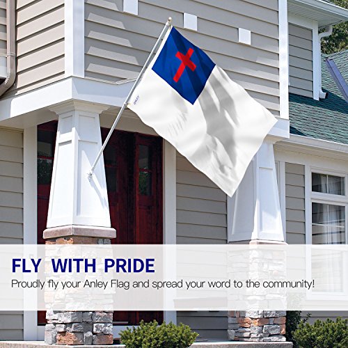 Anley Fly Breeze 3X5 Foot Christian Flag - Vivid Color And Fade Proof - Canvas Header And Double Stitched - Religious Flags Polyester With Brass Grommets 3 X 5 Ft #TOP1