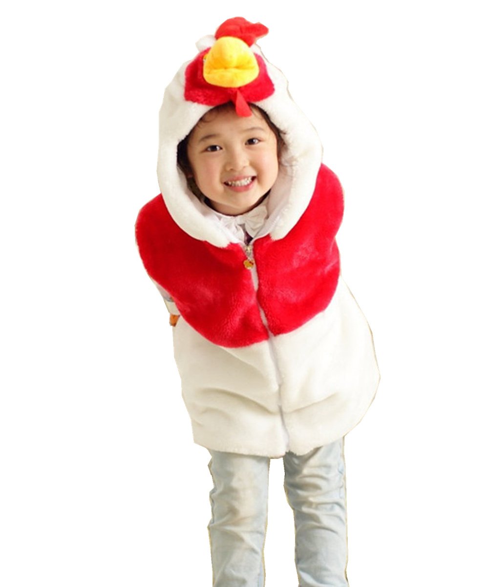 JOYHY Kids Animal Vest Hoodie - Plush Fleece Cosplay Costume, Unisex Sleeveless Hooded Vest - View #6