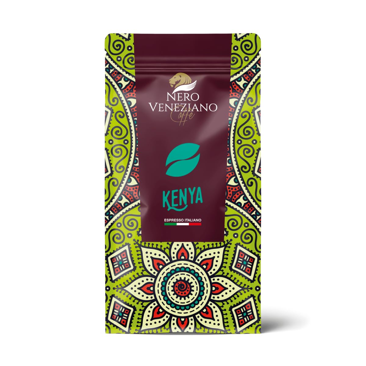 Nero Veneziano Kenya Caffè in Grani 13x1 kg, 30% Arabica 70% Canephora, Tostatura Media, Note di Ribes Nero e Spezie, Corpo Robusto, per Espresso e Automatiche
