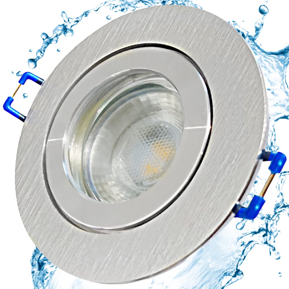 LED Bad Einbaustrahler 12V inkl. 9 x 5W LED LM Farbe BiColor IP44 LED Einbauleuchten Neptun Rund 3000K Deckenspots