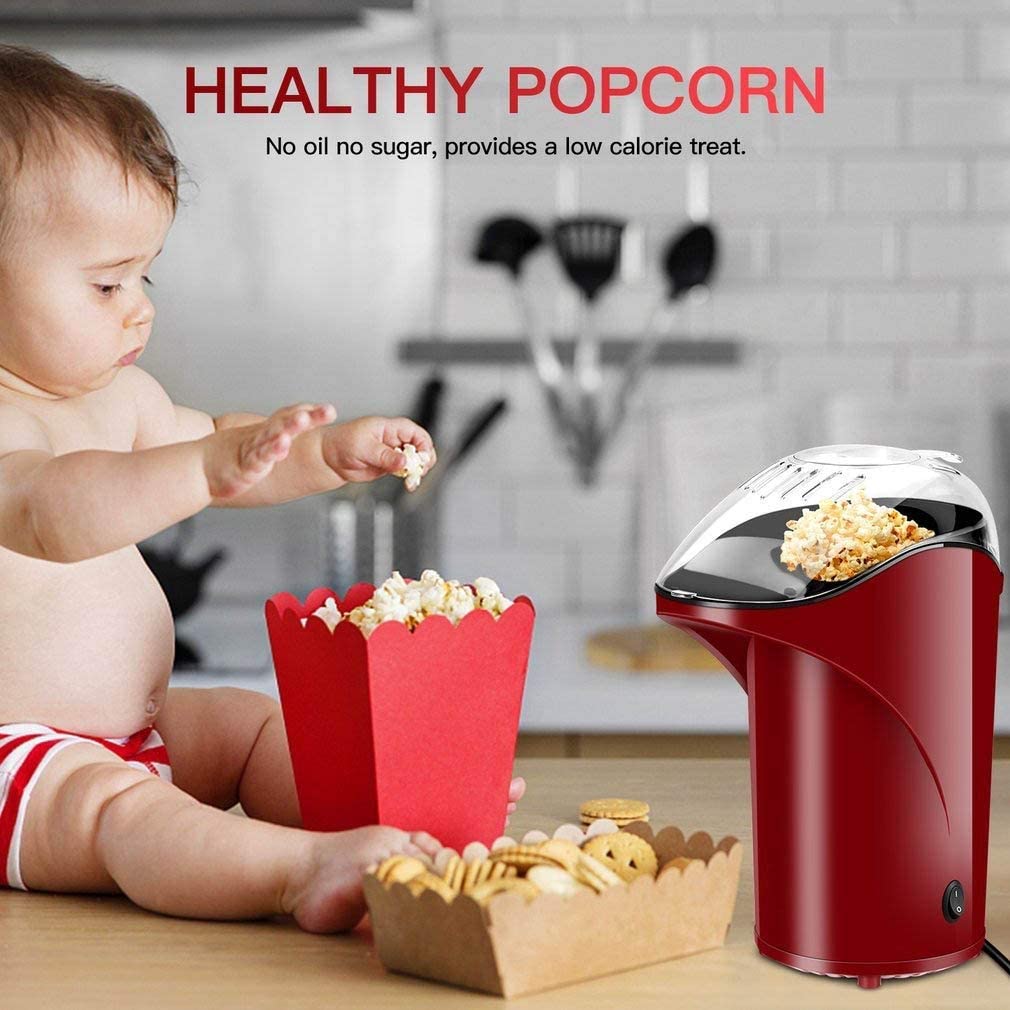 Macchina per Popcorn Macchina per Popcorn ad Aria Calda Uniforme Macchina per Popcorn da 1000 W Scivolo Pop-up Ciotola per Popcorn Senza Olio per Bambini a casa Bambini