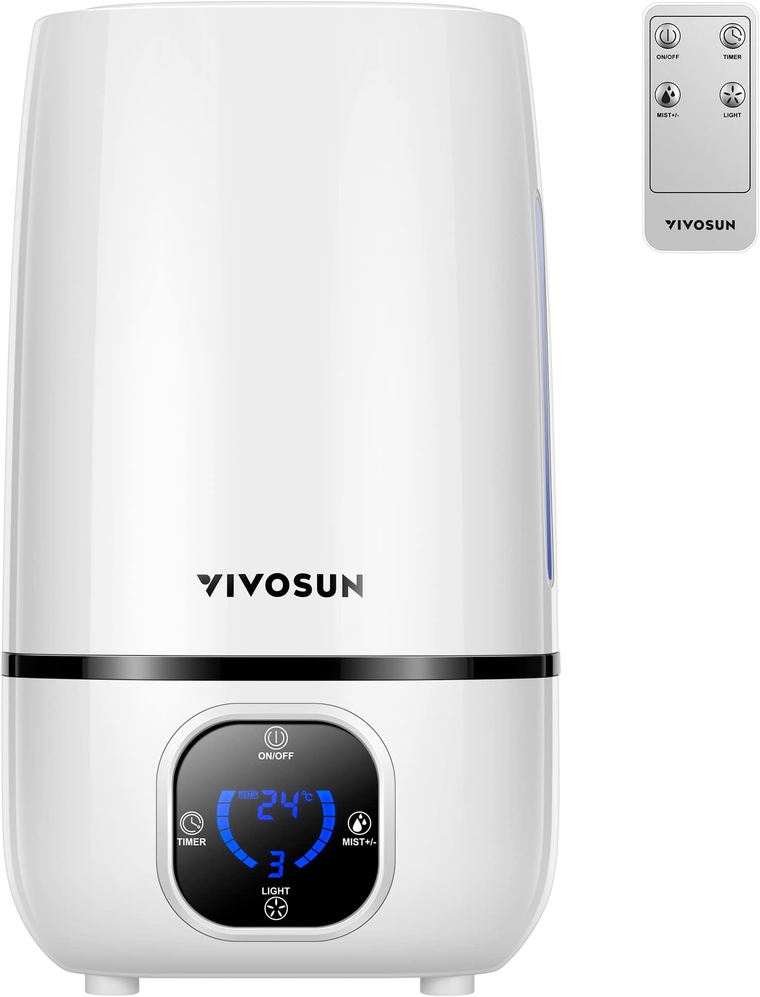 - 4L Cool Mist Humidifier with Remote Control for Bedroom, Plants, Baby, Dry Skin