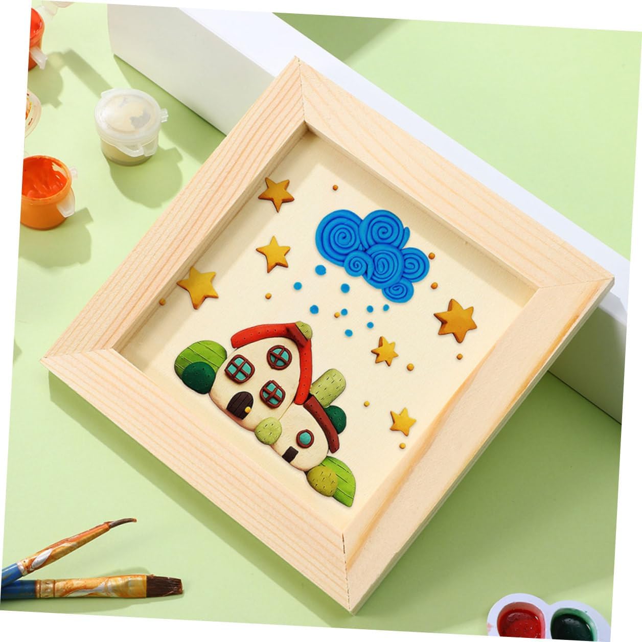 Hemobllo 5 Pcs Paintable Wood Photo Frames for Kids DIY Crafts