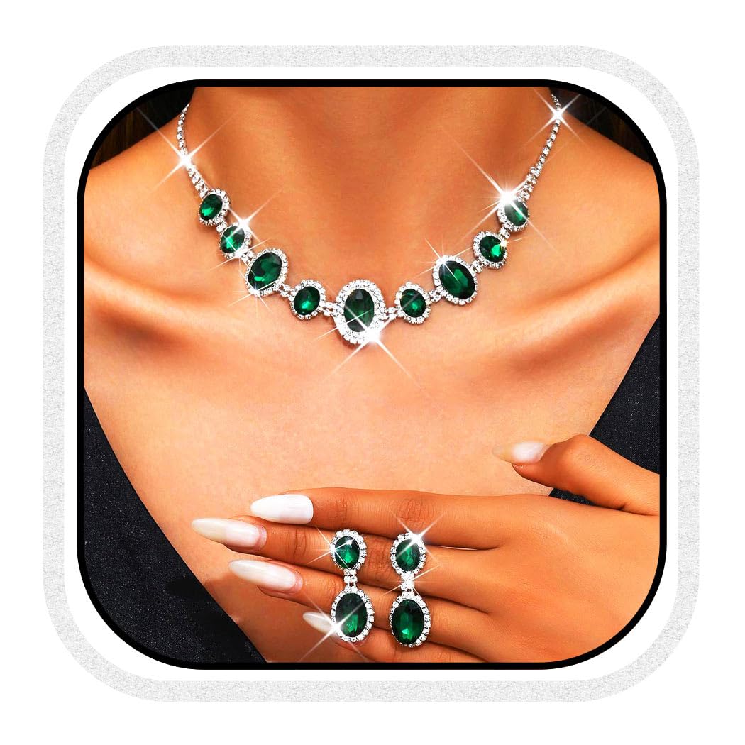 Joyas Indias Unicra Juego De Joyas De Boda De Plata, Collar Y