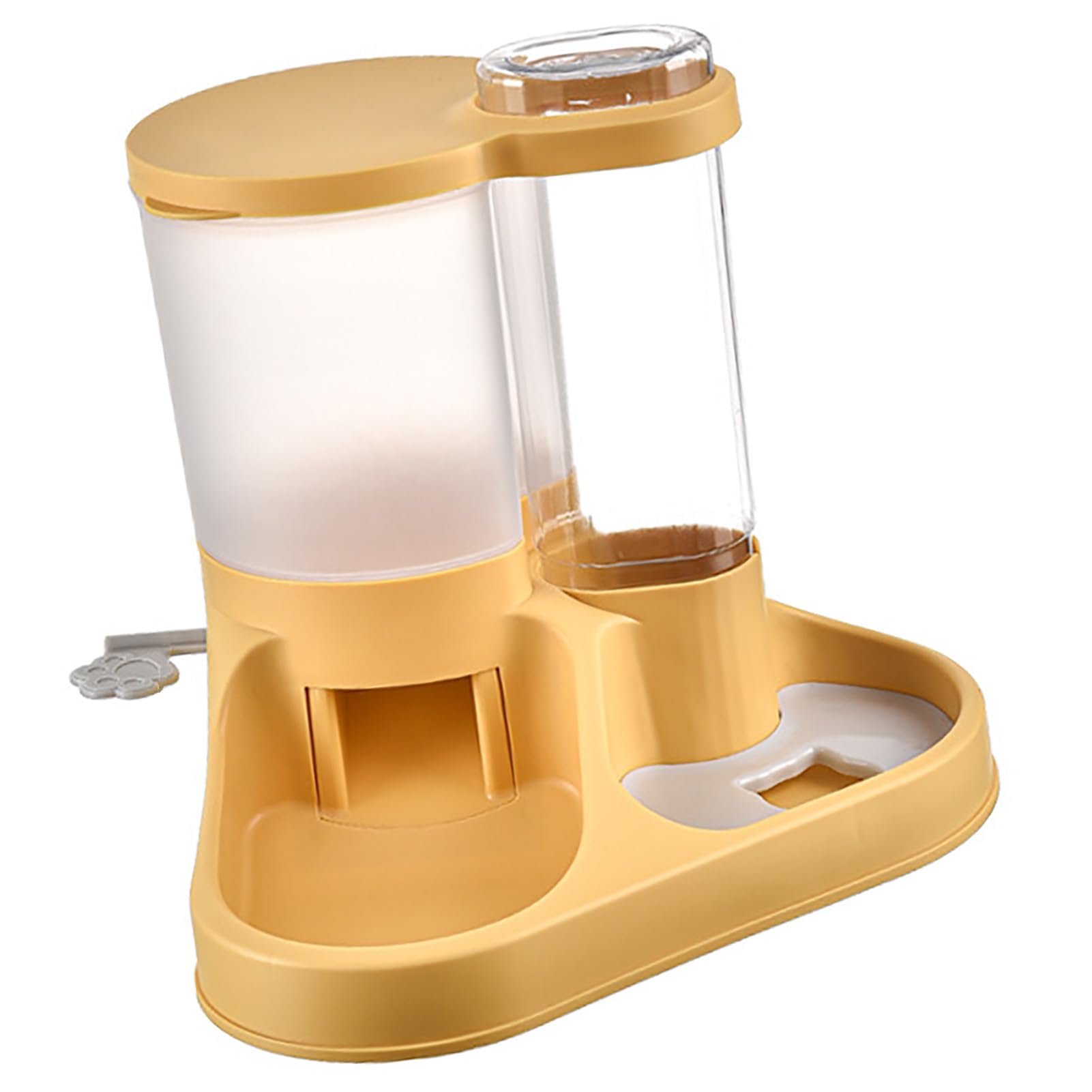 Comedero y Bebedero automático para Perros, dispensador de alimento y Agua para Mascotas de Gran Capacidad, diseño Transparente con Base Antideslizante para Perros, Gatos y