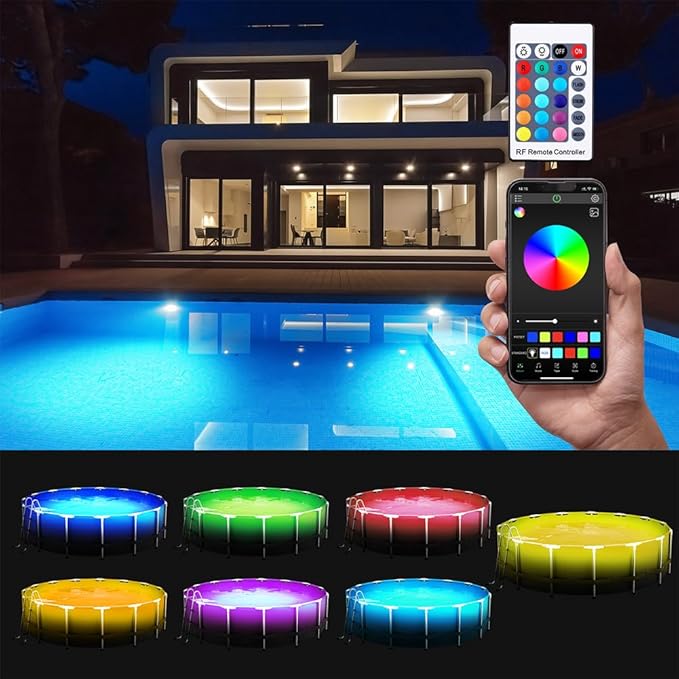 Luces LED para Piscina con Control APP, 20W 12V, Impermeable IP68 miniatura 4