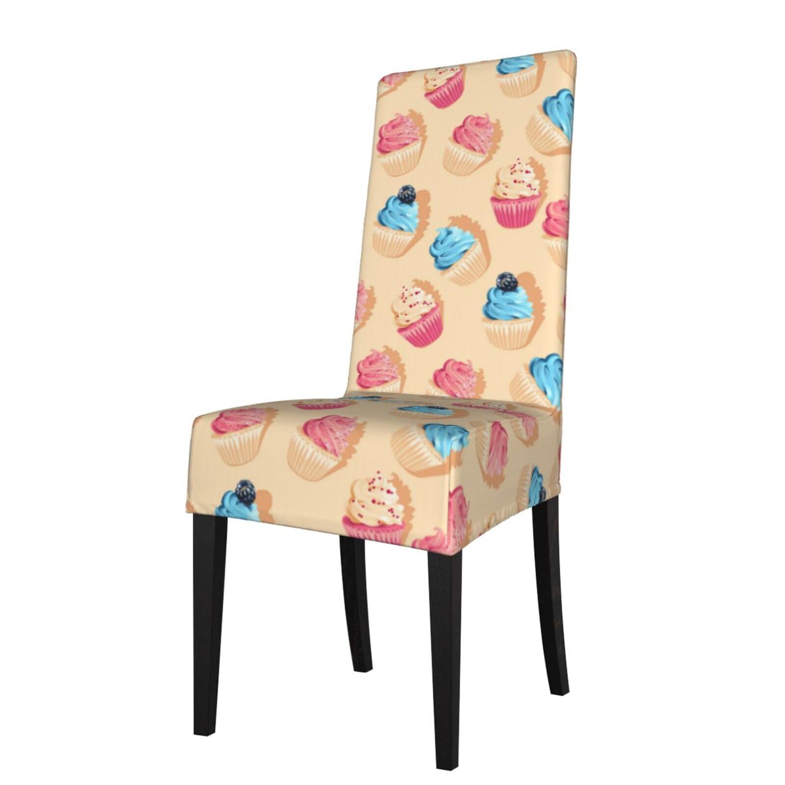 LKYMOH Cupcakes, Chair Covers Stretch Chair Slipcovers for Dining Room, for Party Pet Protection Universal Fit Soft Polyester