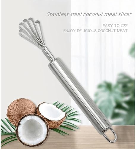 Miniatura 4 de Suministros de cocina Trituradora de coco de acero inoxidable Melón y removedor de semillas de frutas Raspador de carne de coco Rascador de escamas