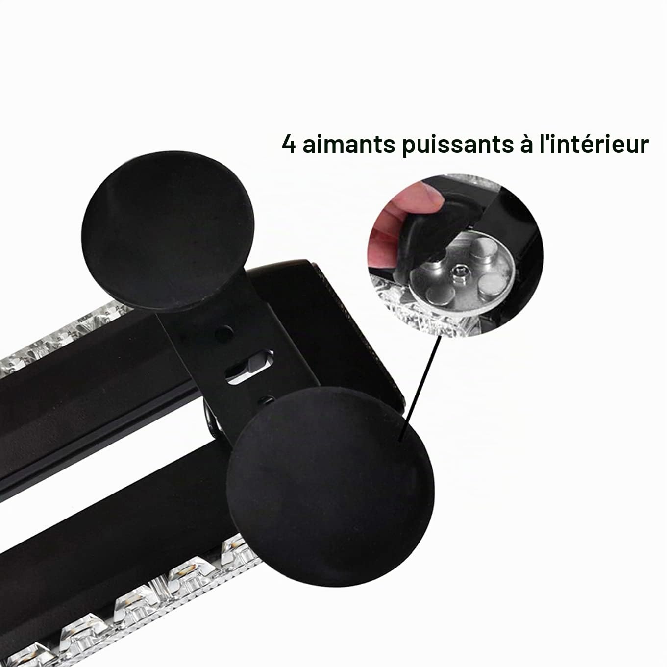 ES-318 Barre Lumineuse stroboscopique avec LED sur Quatre côtés en Forme de scarabée (Ambre Blanc, 5-Barre(32.3 Pouces)
