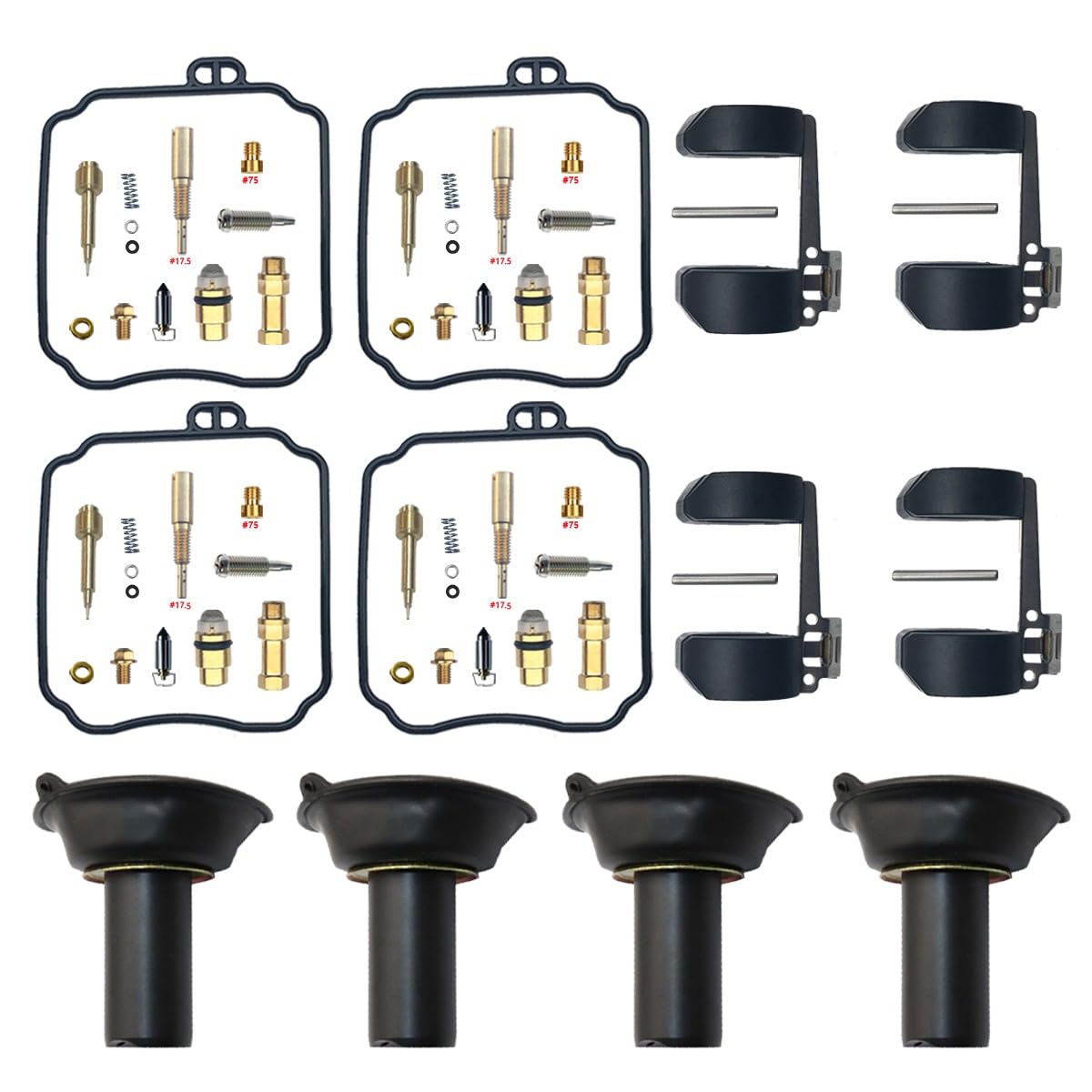 Kit Reparación Carburador FZR250 2KR 3HX 1987-1988 250cc | BDS26 carburador para FZR reparación piezas moto revisión repuesto flotador aguja membrana junta chicleres